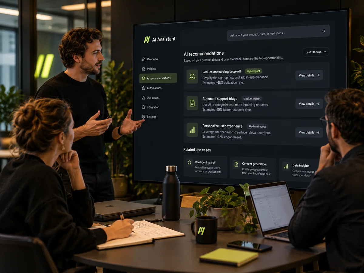 Démonstration d’une application intégrant des assistants et des automatisations par intelligence artificielle.